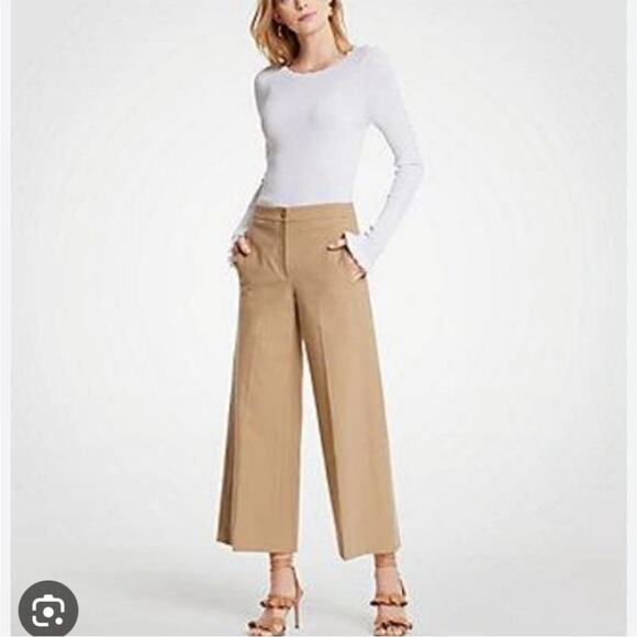 Ann Taylor The Marina High Rise Wide Leg Ankle Pants Size 10 Lagenlook Office - Picture 12 of 12